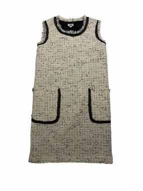 Beymen Club Tweed Appliqué Pocket Shift Dress Off-White 8